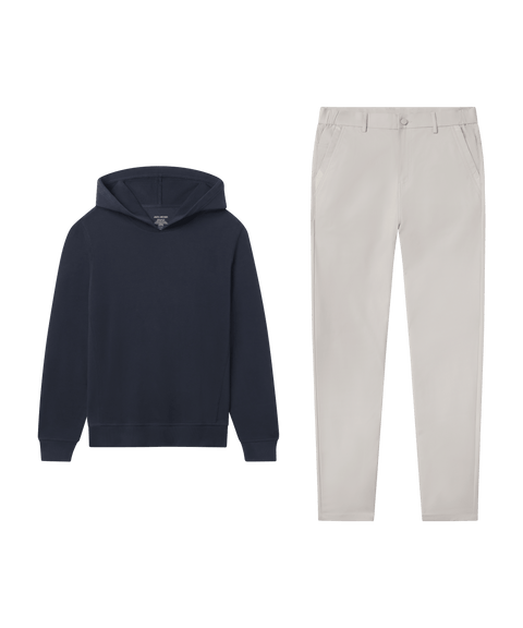 Reset Terry Hooded Sweatshirt Midnight - Travel look