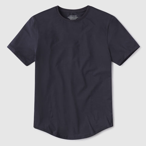 Back view of the Anytime Tee in Deep Blue.